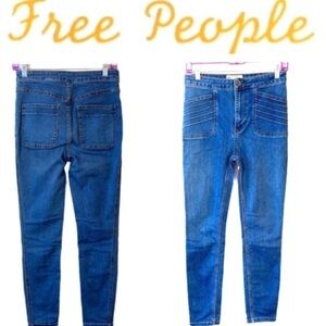 Free People Jeans High Waist Skinny Patch Pockets